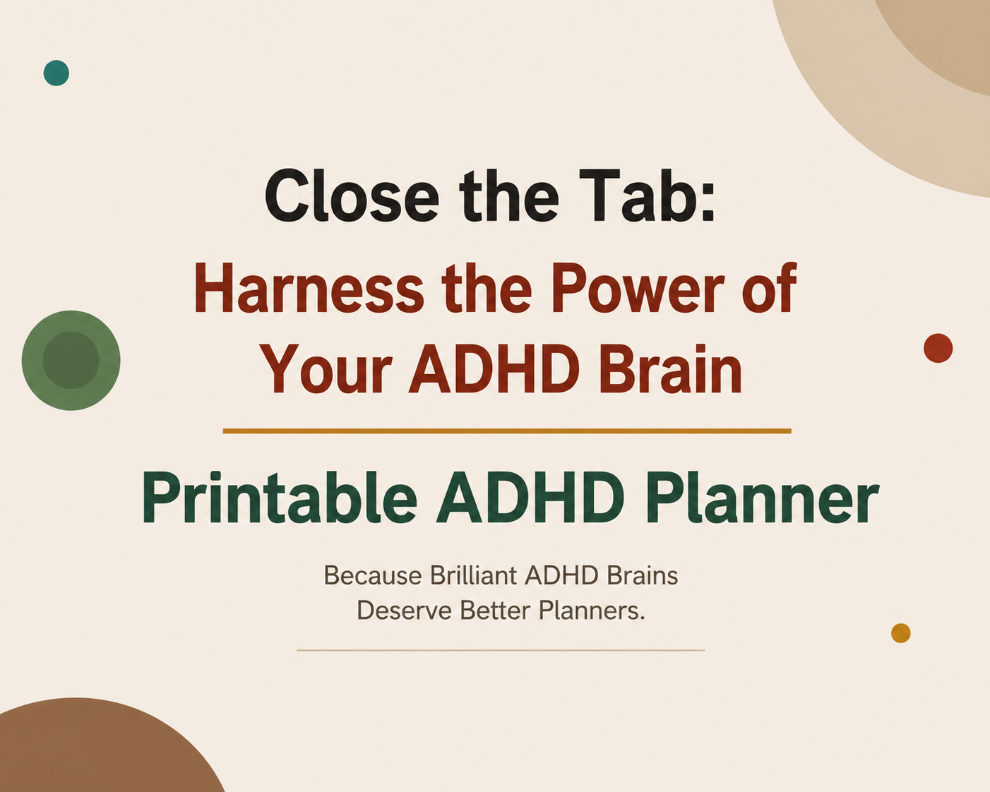 Close the Tab Printable ADHD Planner